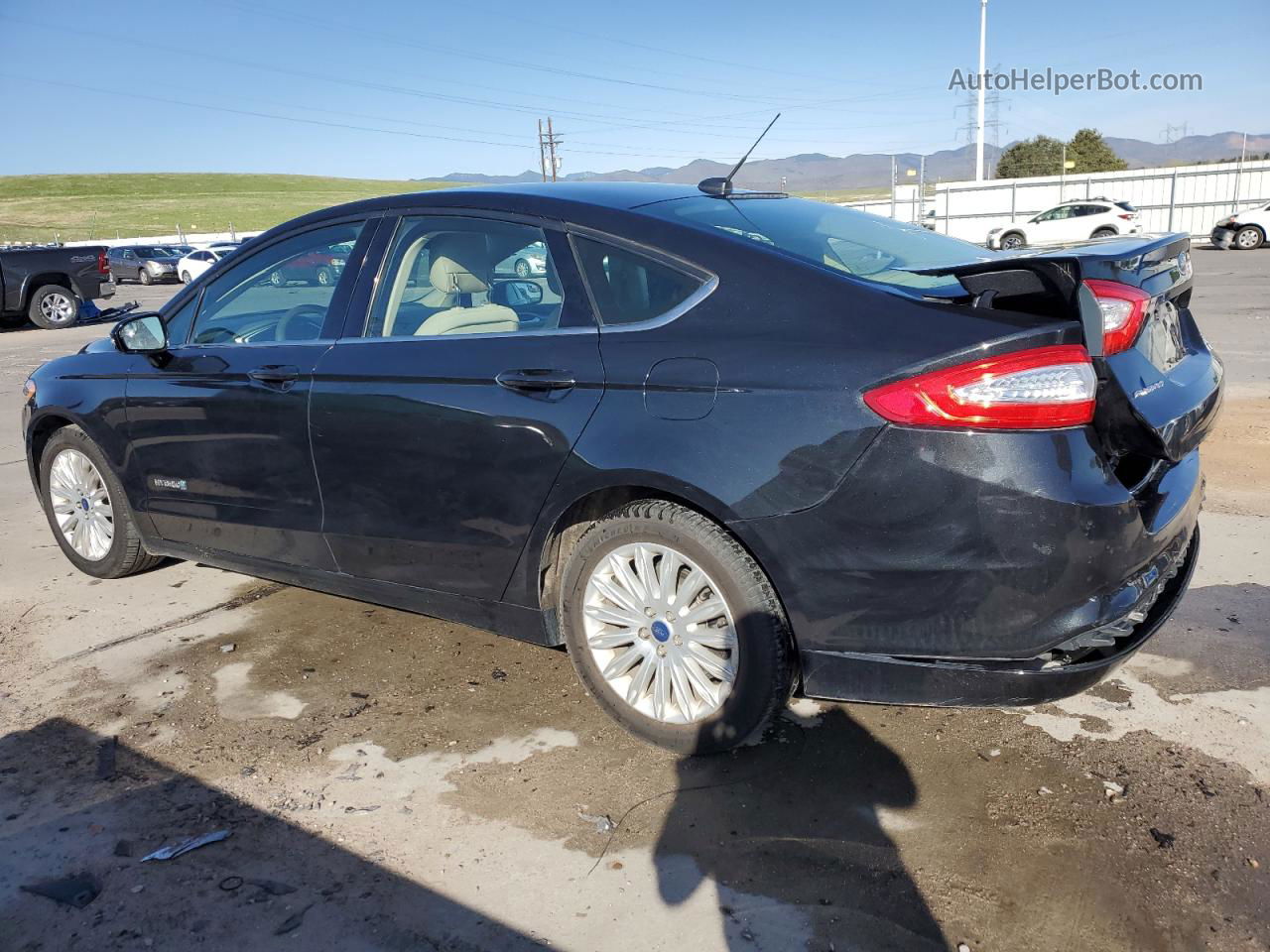 2014 Ford Fusion Se Hybrid Black vin: 3FA6P0LU3ER365869