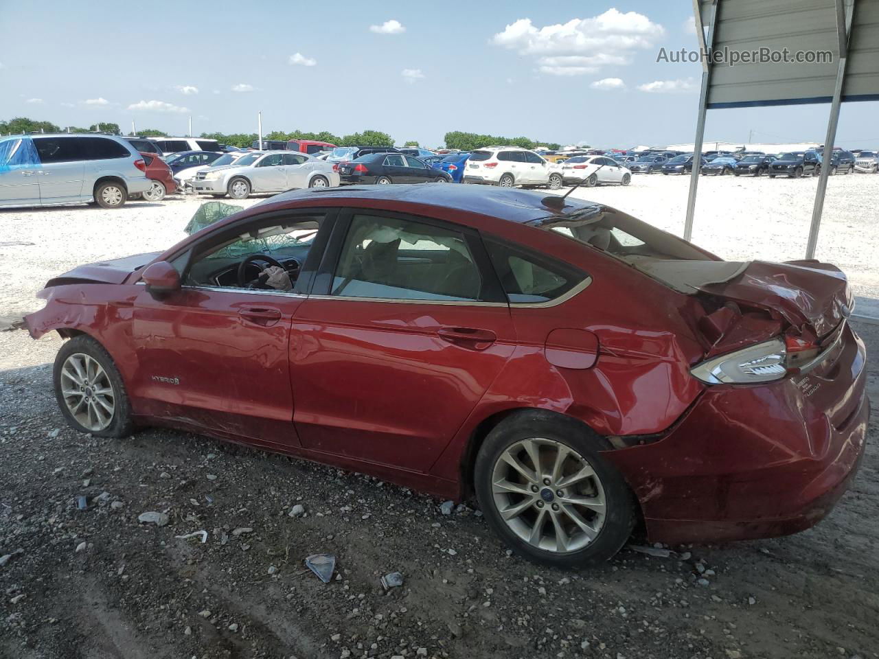 2017 Ford Fusion Se Hybrid Maroon vin: 3FA6P0LU3HR278297