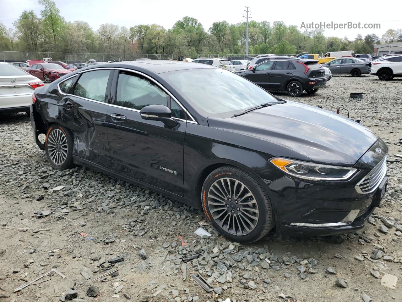 2018 Ford Fusion Se Hybrid Black vin: 3FA6P0LU3JR119785