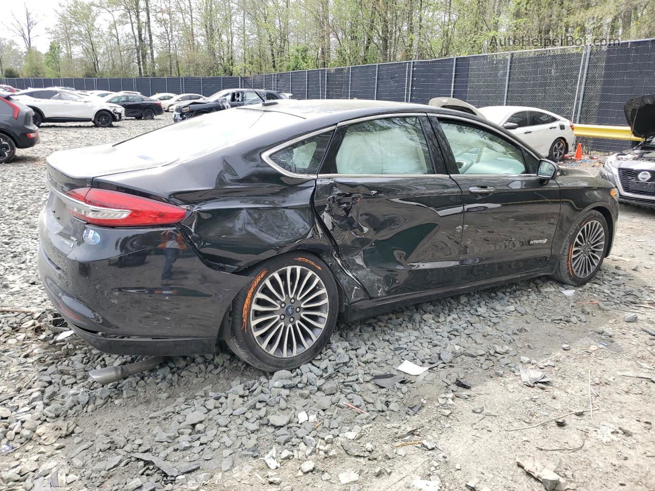 2018 Ford Fusion Se Hybrid Black vin: 3FA6P0LU3JR119785