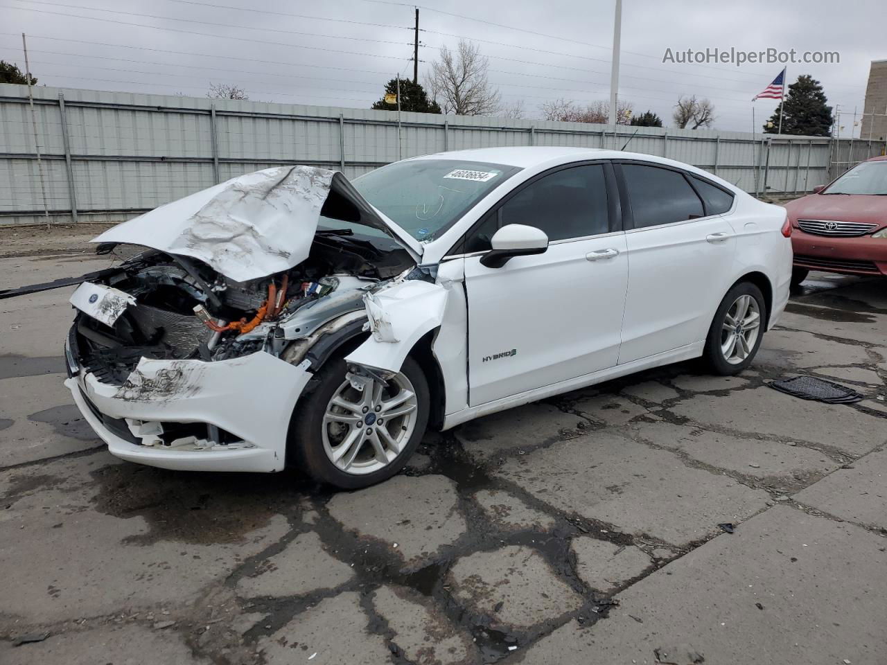 2018 Ford Fusion Se Hybrid White vin: 3FA6P0LU3JR141723