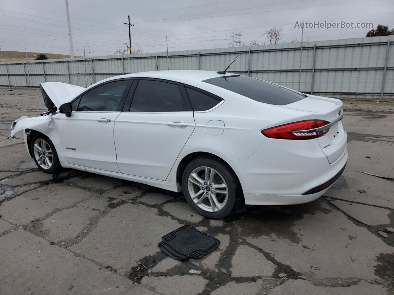 2018 Ford Fusion Se Hybrid White vin: 3FA6P0LU3JR141723