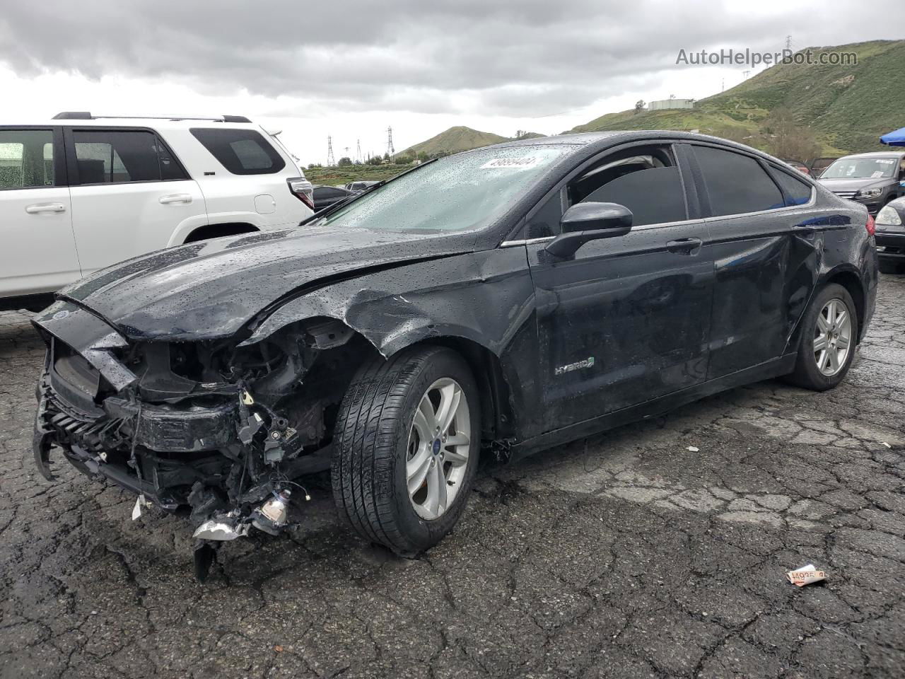 2018 Ford Fusion Se Hybrid Black vin: 3FA6P0LU3JR156366