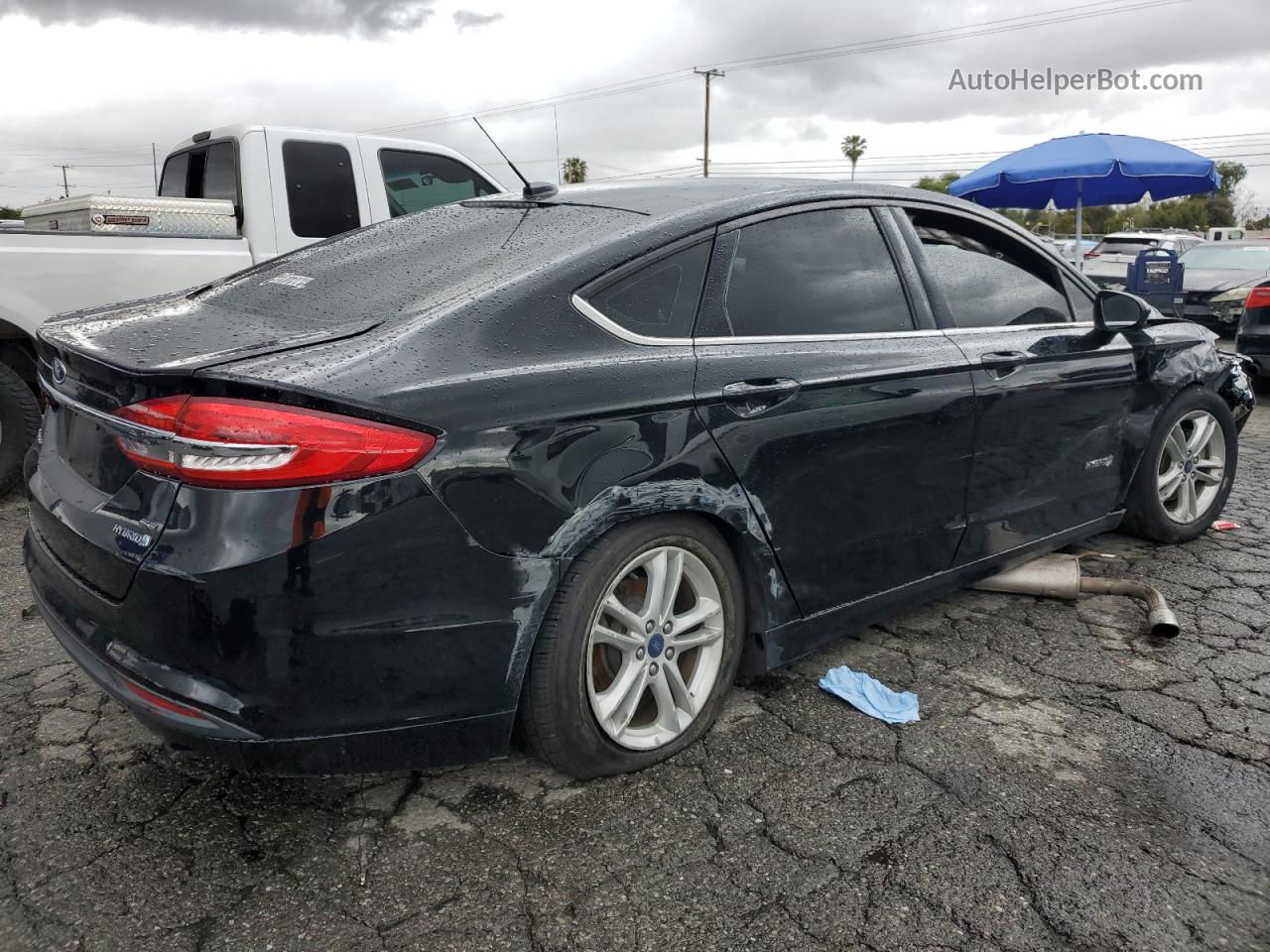 2018 Ford Fusion Se Hybrid Black vin: 3FA6P0LU3JR156366