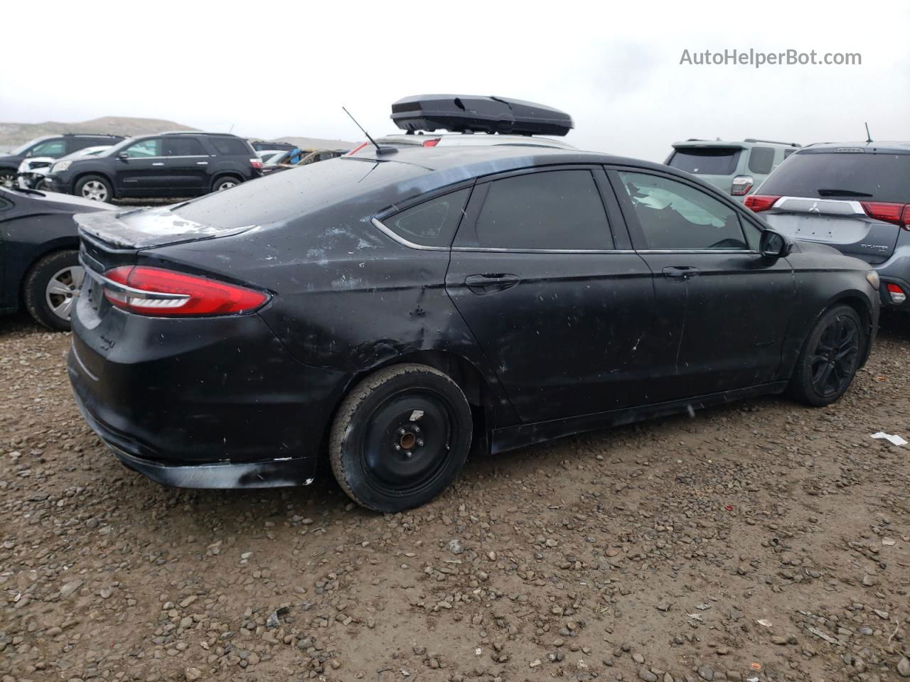 2018 Ford Fusion Se Hybrid Black vin: 3FA6P0LU3JR219787