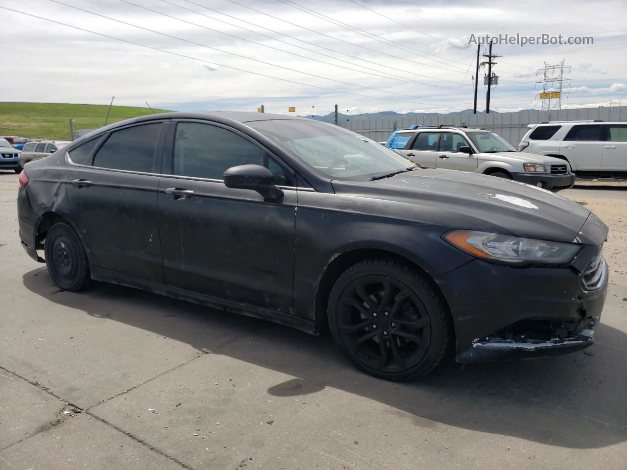 2018 Ford Fusion Se Hybrid Black vin: 3FA6P0LU3JR219787