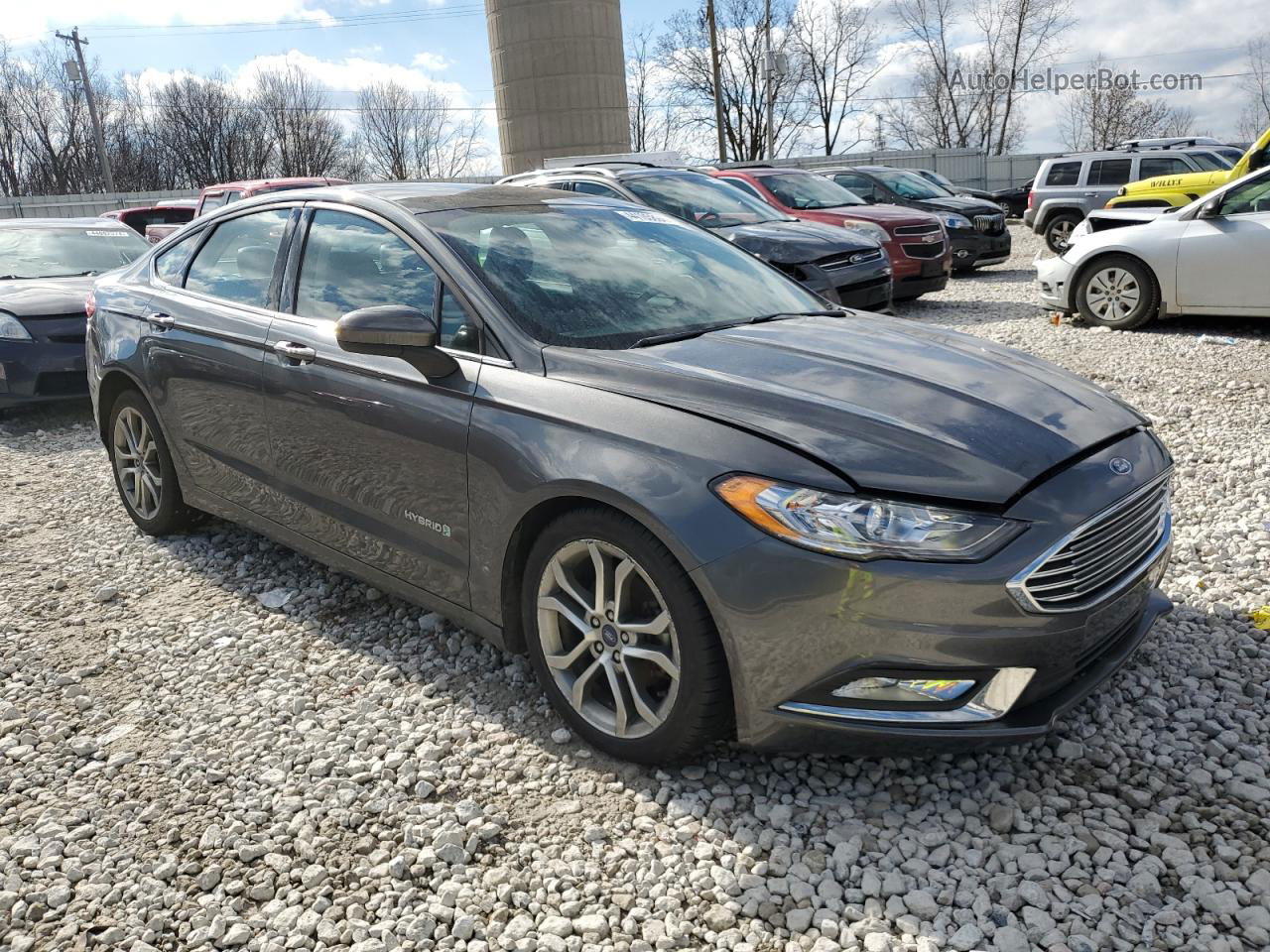 2018 Ford Fusion Se Hybrid Charcoal vin: 3FA6P0LU3JR255849