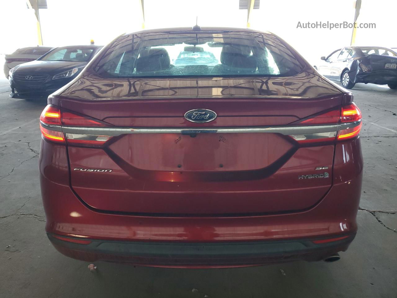 2018 Ford Fusion Se Hybrid Red vin: 3FA6P0LU3JR257455