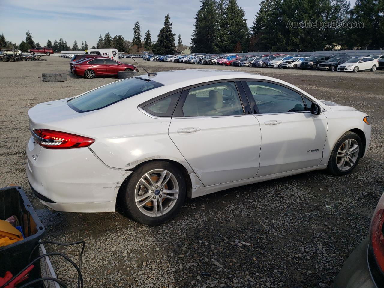 2018 Ford Fusion Se Hybrid White vin: 3FA6P0LU3JR261277