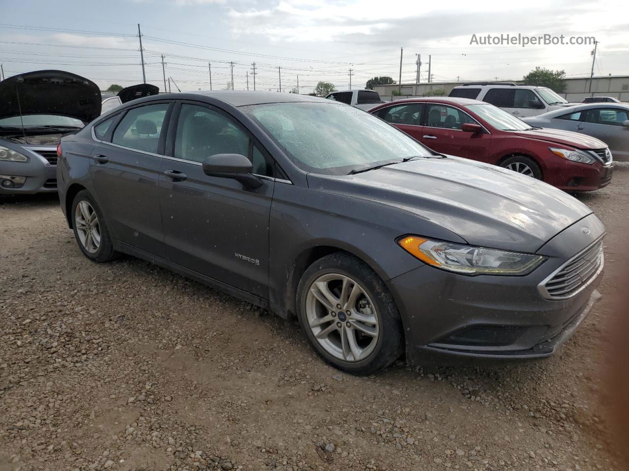 2018 Ford Fusion Se Hybrid Серый vin: 3FA6P0LU3JR268925