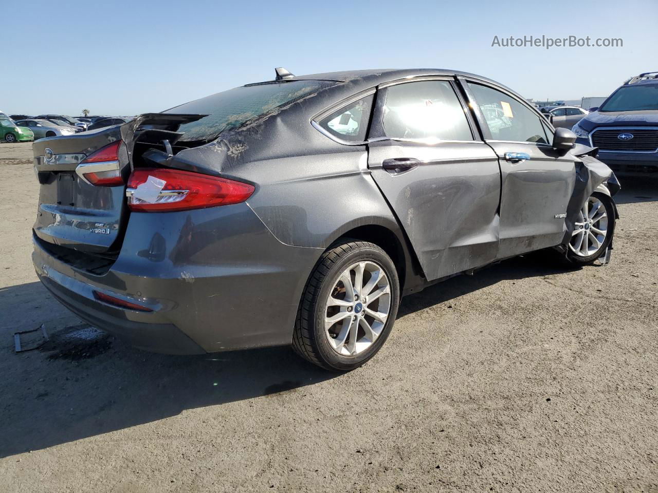 2019 Ford Fusion Se Gray vin: 3FA6P0LU3KR104432