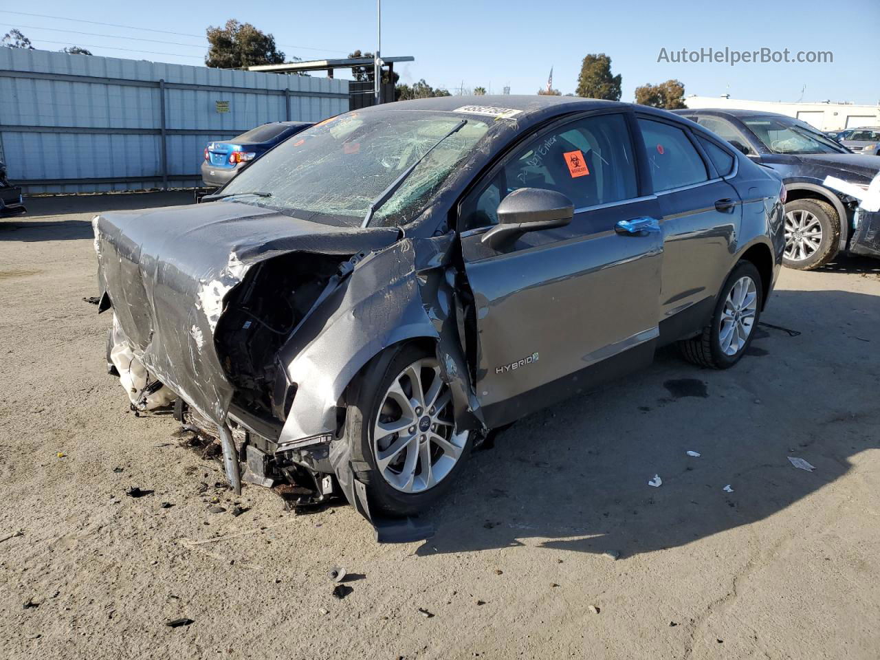 2019 Ford Fusion Se Gray vin: 3FA6P0LU3KR104432