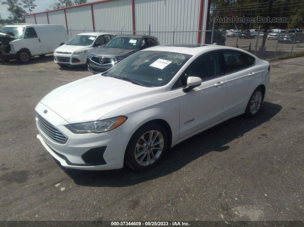 2019 Ford Fusion Hybrid Se White vin: 3FA6P0LU3KR120095