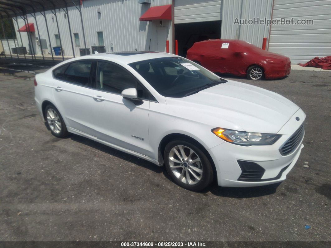 2019 Ford Fusion Hybrid Se White vin: 3FA6P0LU3KR120095