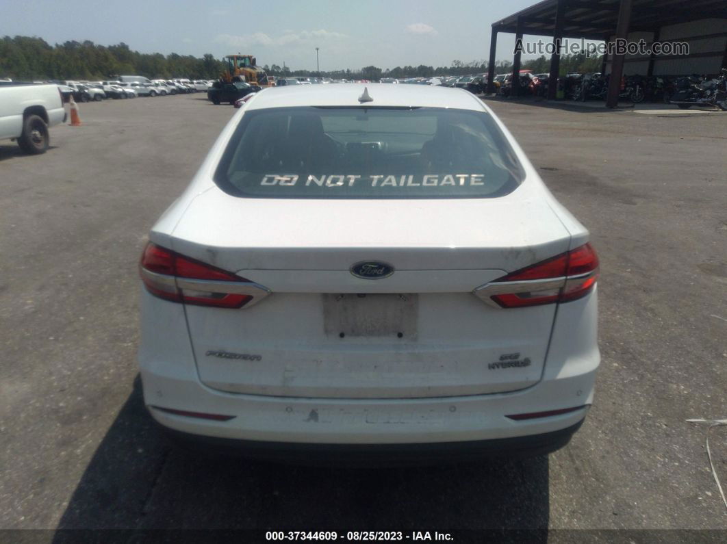 2019 Ford Fusion Hybrid Se White vin: 3FA6P0LU3KR120095