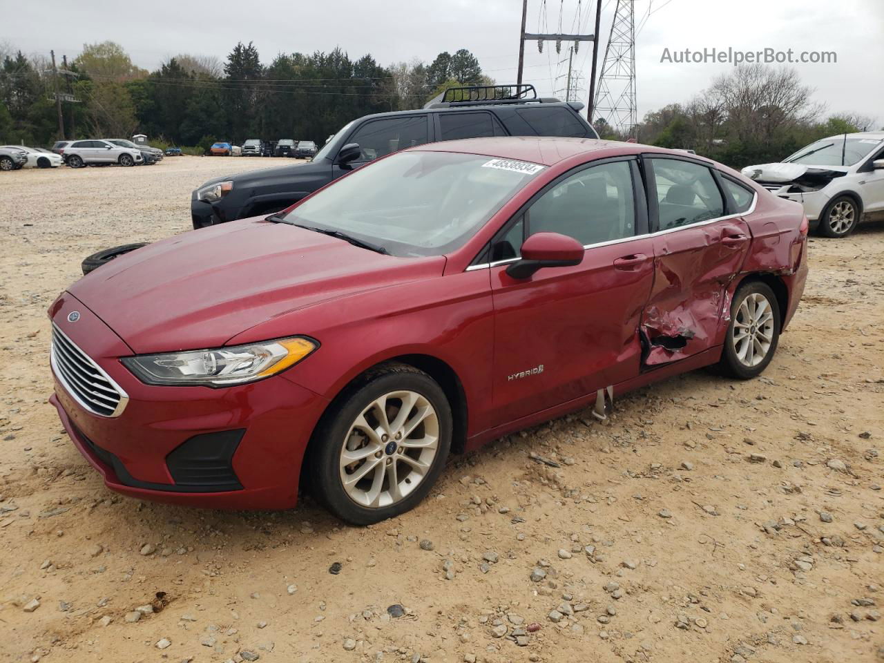 2019 Ford Fusion Se Красный vin: 3FA6P0LU3KR124454