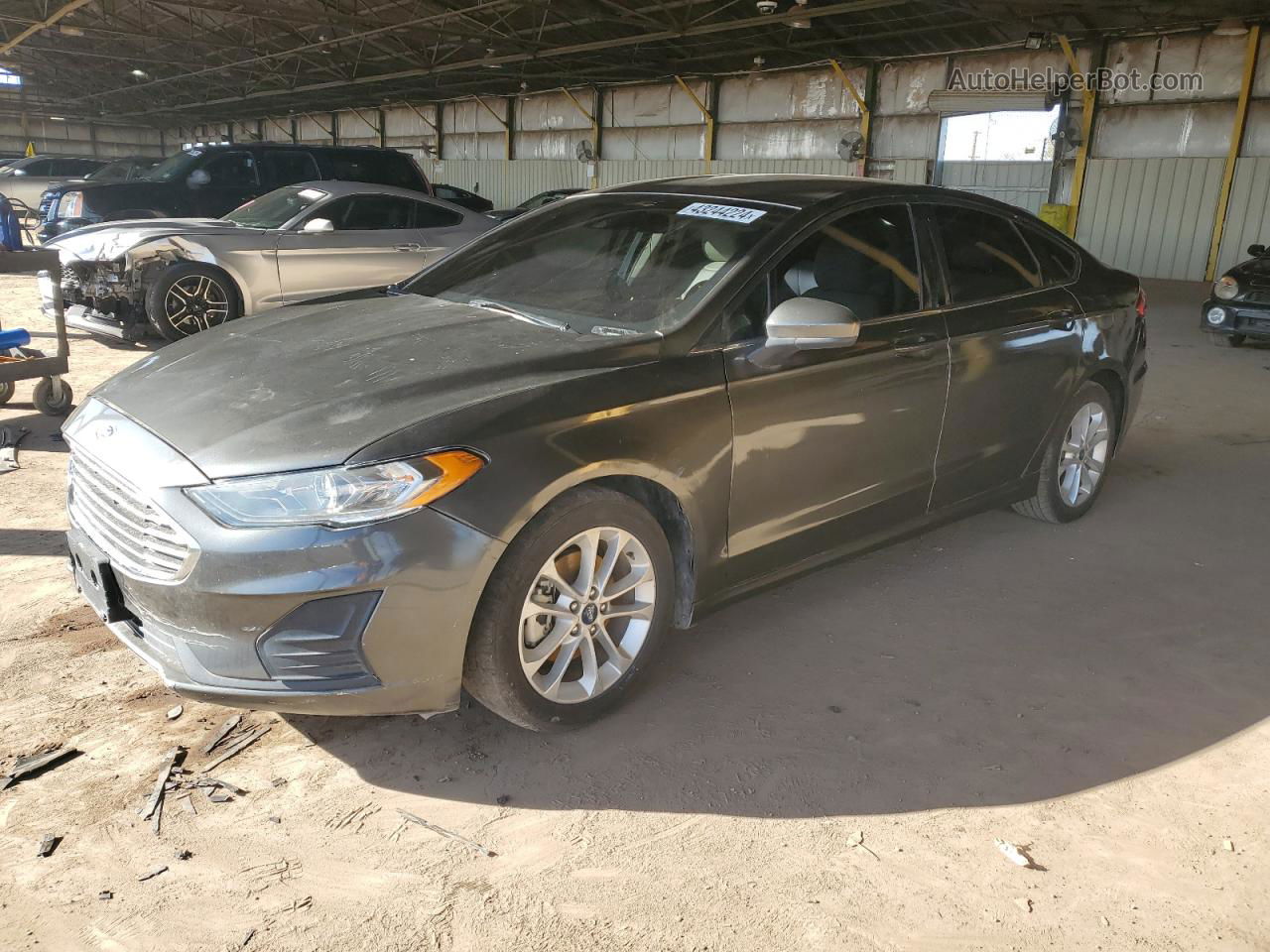 2019 Ford Fusion Se Gray vin: 3FA6P0LU3KR124616