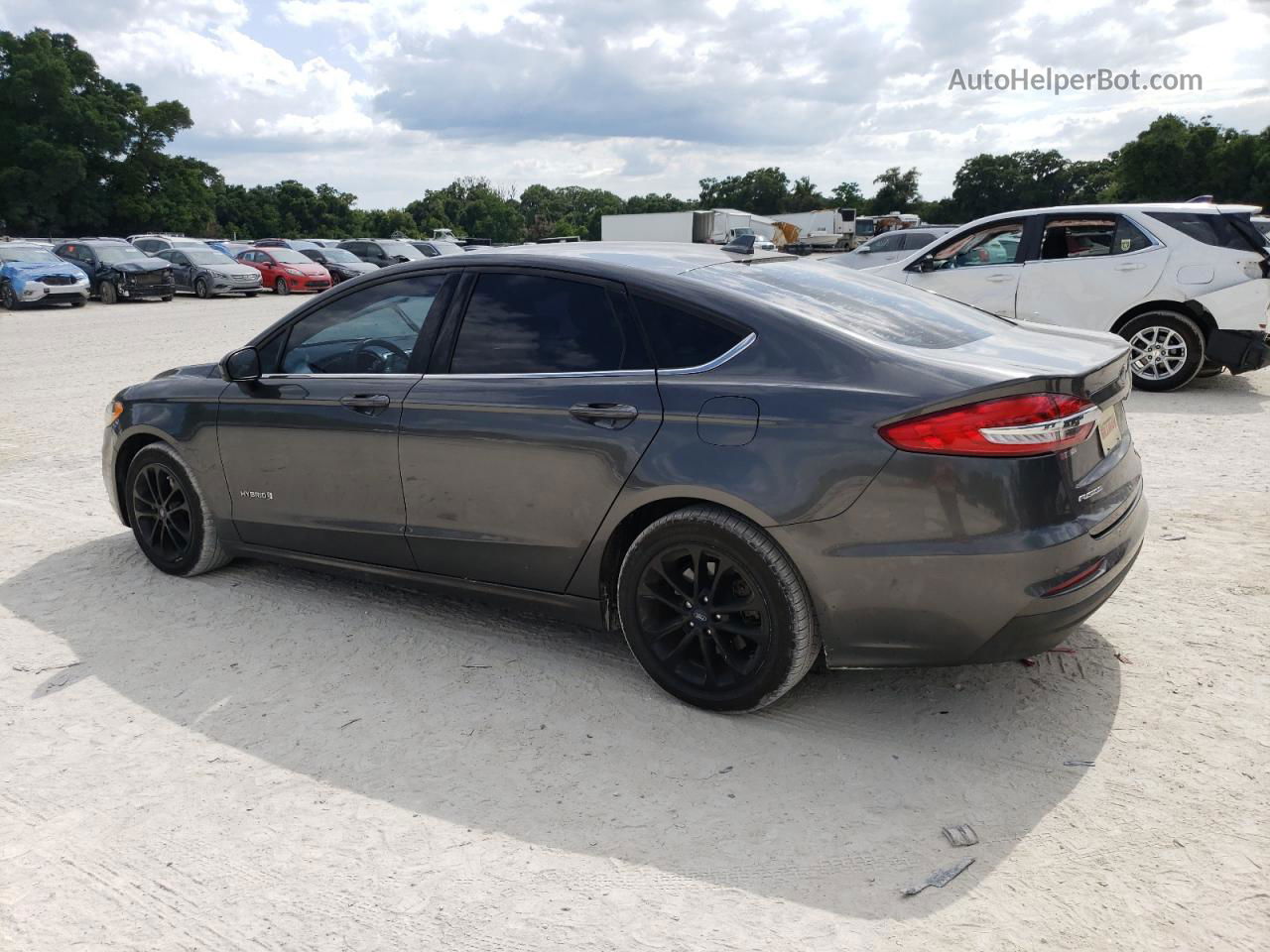 2019 Ford Fusion Se Gray vin: 3FA6P0LU3KR151296