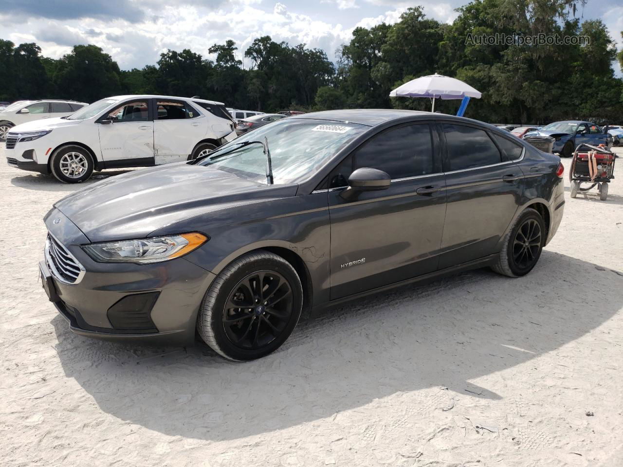 2019 Ford Fusion Se Gray vin: 3FA6P0LU3KR151296