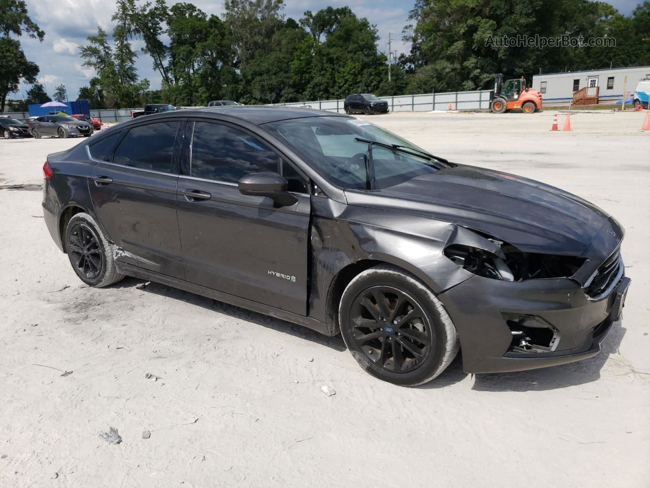 2019 Ford Fusion Se Gray vin: 3FA6P0LU3KR151296