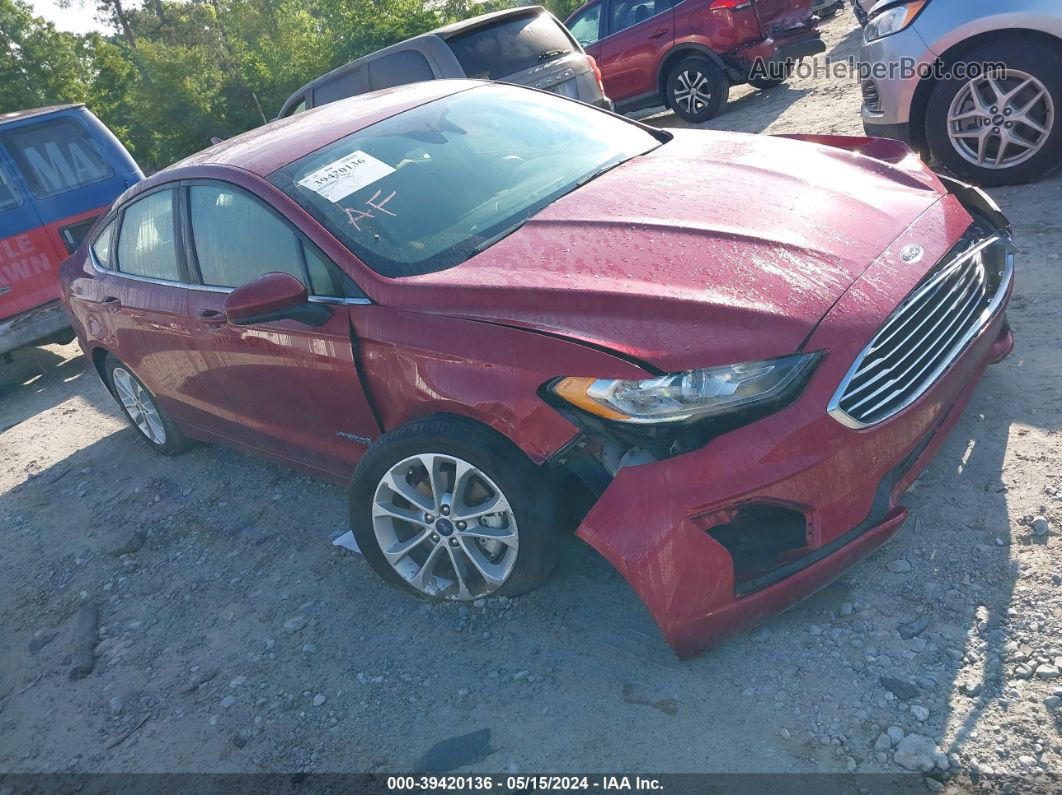 2019 Ford Fusion Hybrid Se Red vin: 3FA6P0LU3KR204448