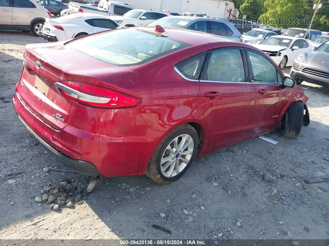 2019 Ford Fusion Hybrid Se Red vin: 3FA6P0LU3KR204448