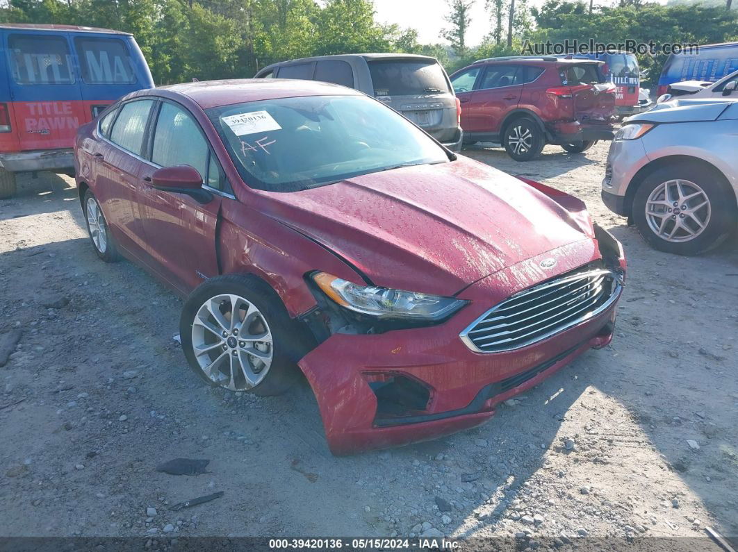 2019 Ford Fusion Hybrid Se Red vin: 3FA6P0LU3KR204448