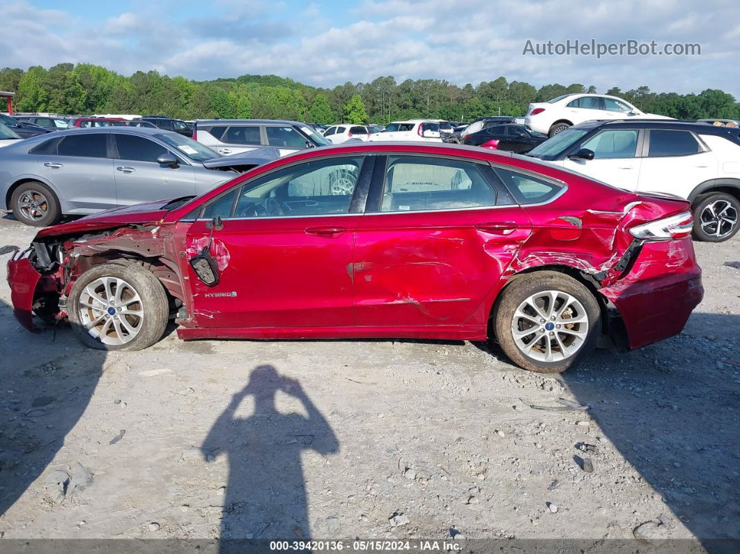 2019 Ford Fusion Hybrid Se Red vin: 3FA6P0LU3KR204448