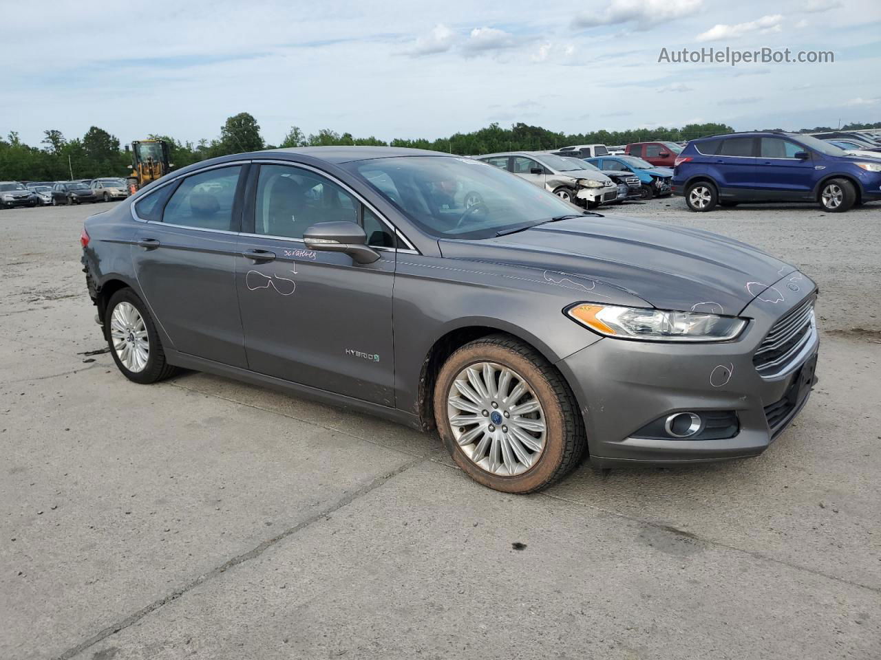 2013 Ford Fusion Se Hybrid Gray vin: 3FA6P0LU4DR206163