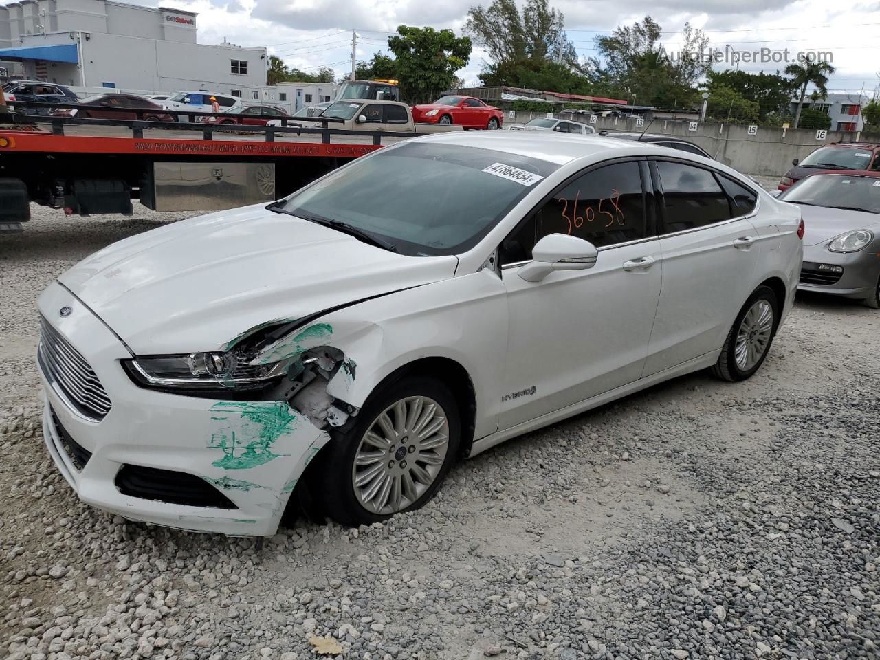 2013 Ford Fusion Se Hybrid White vin: 3FA6P0LU4DR236960