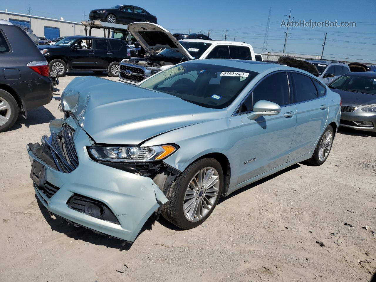 2014 Ford Fusion Se Hybrid Синий vin: 3FA6P0LU4ER169391