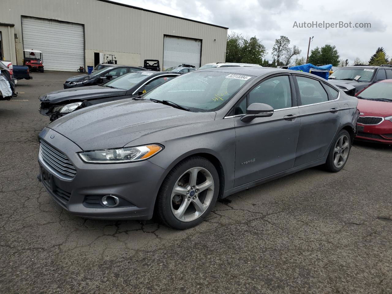 2014 Ford Fusion Se Hybrid Gray vin: 3FA6P0LU4ER208349