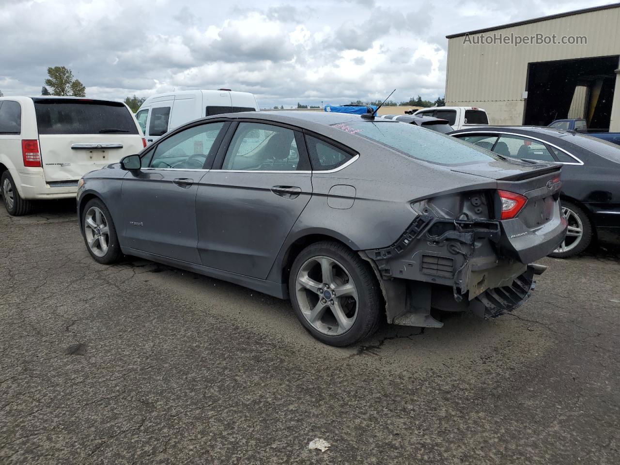 2014 Ford Fusion Se Hybrid Gray vin: 3FA6P0LU4ER208349