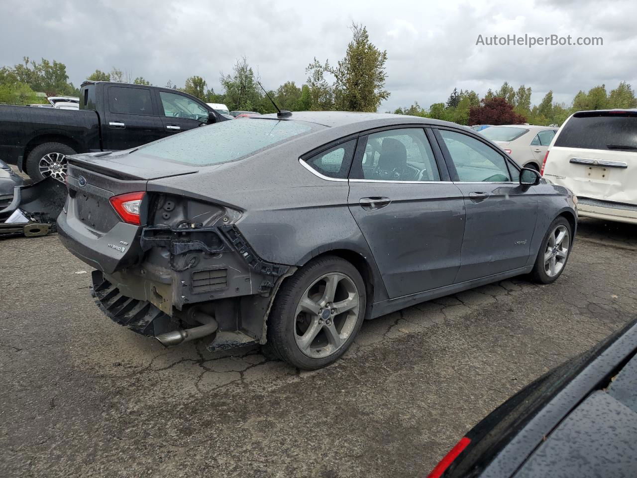 2014 Ford Fusion Se Hybrid Gray vin: 3FA6P0LU4ER208349