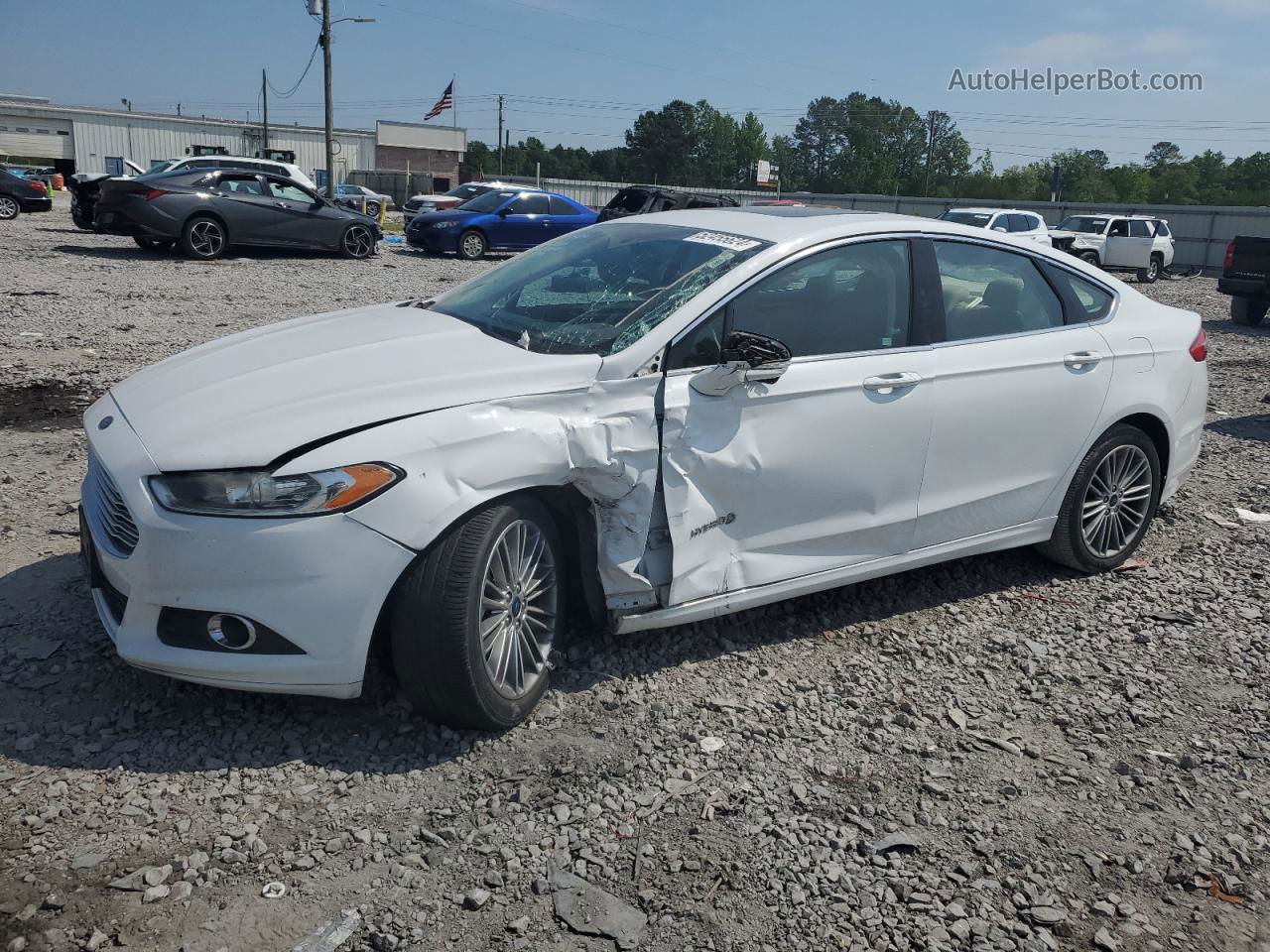 2014 Ford Fusion Se Hybrid Белый vin: 3FA6P0LU4ER227127