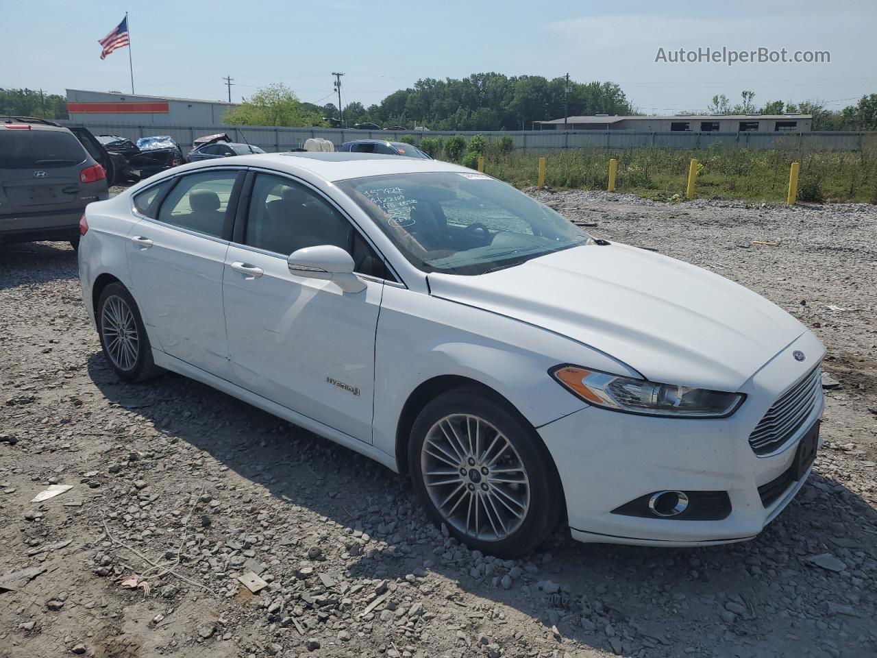 2014 Ford Fusion Se Hybrid White vin: 3FA6P0LU4ER227127