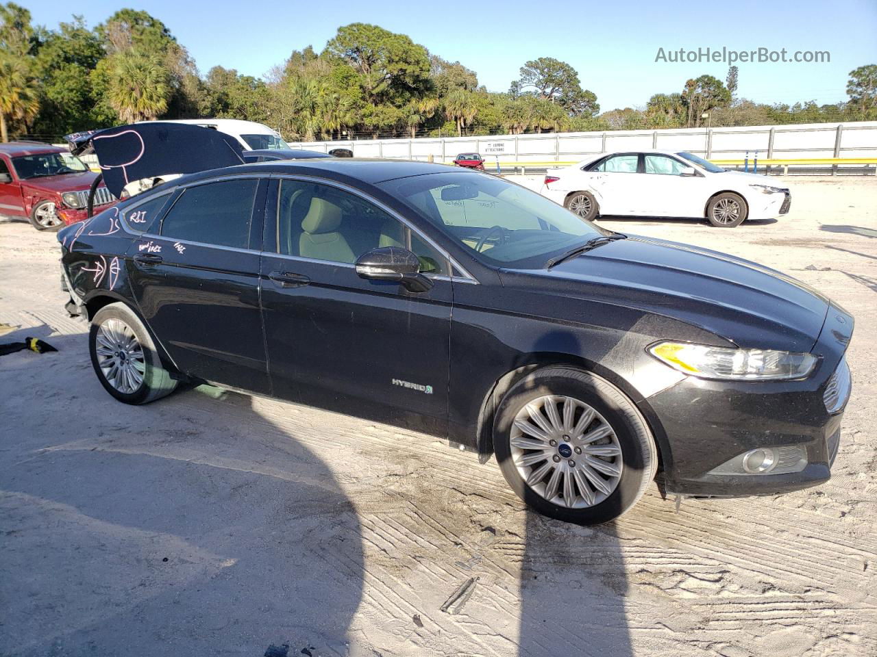 2015 Ford Fusion Se Hybrid Black vin: 3FA6P0LU4FR219532