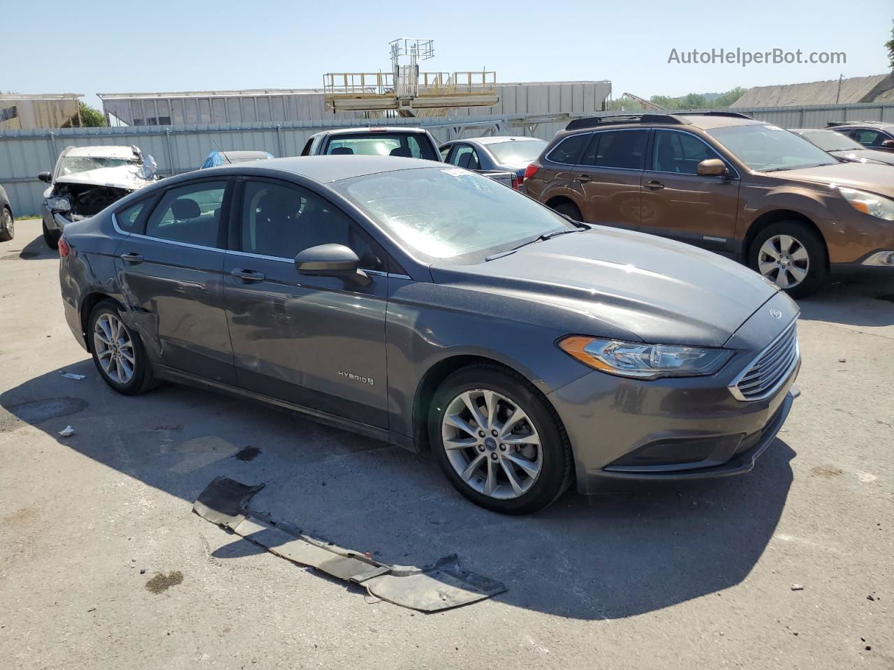 2017 Ford Fusion Se Hybrid Gray vin: 3FA6P0LU4HR297179