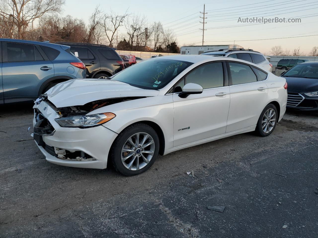 2017 Ford Fusion Se Hybrid White vin: 3FA6P0LU4HR307452