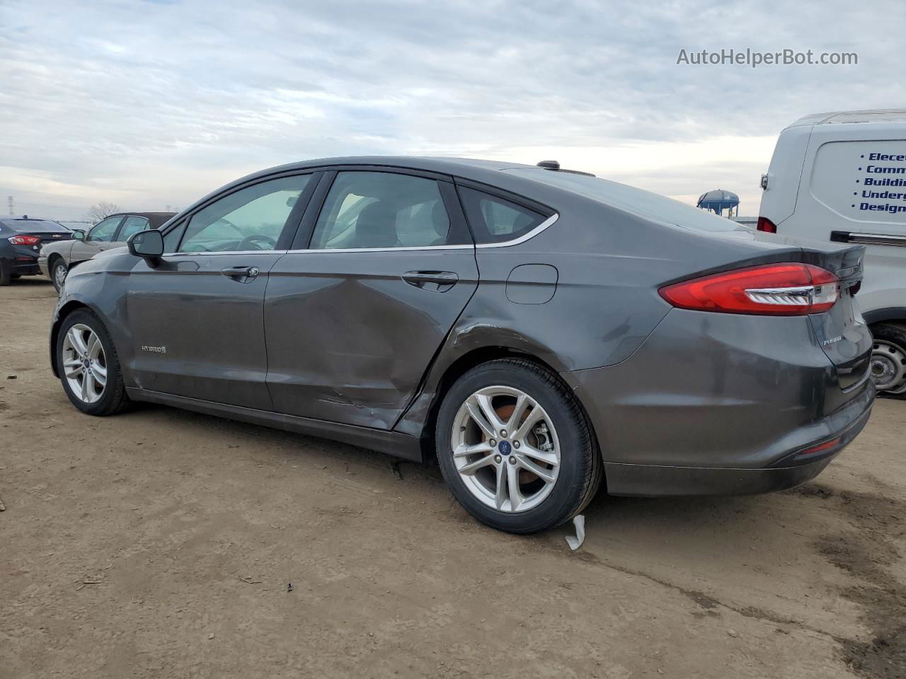 2018 Ford Fusion Se Hybrid Gray vin: 3FA6P0LU4JR101442