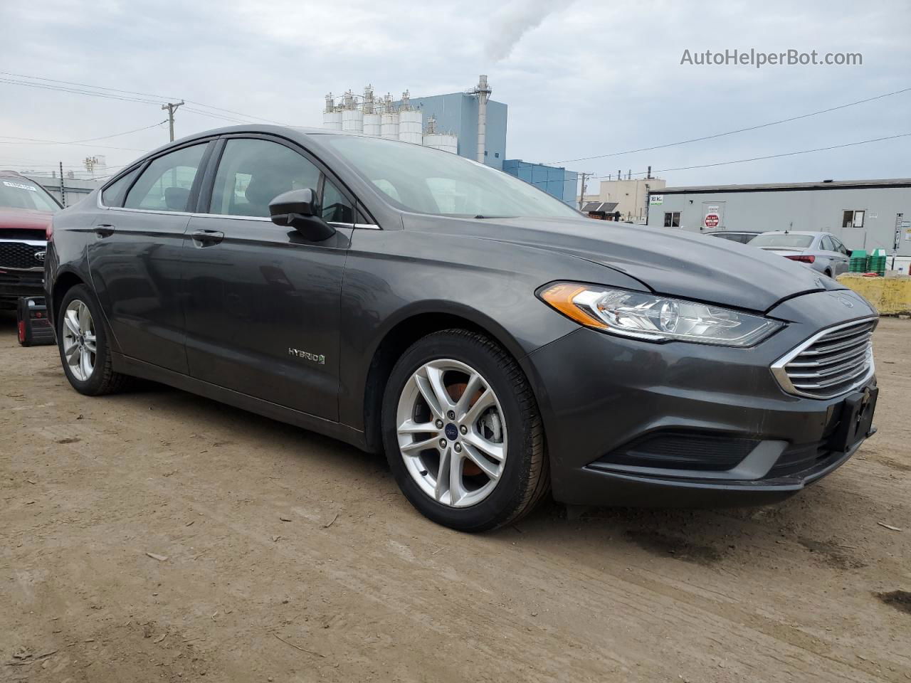 2018 Ford Fusion Se Hybrid Gray vin: 3FA6P0LU4JR101442