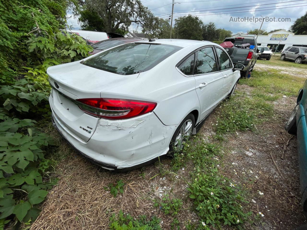 2018 Ford Fusion Se Hybrid White vin: 3FA6P0LU4JR137230