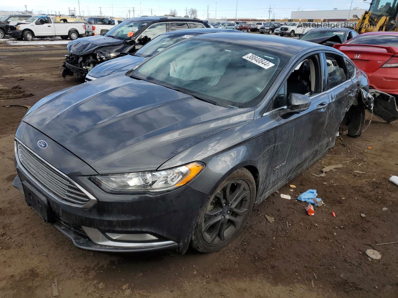 2018 Ford Fusion Se Hybrid Серый vin: 3FA6P0LU4JR191594