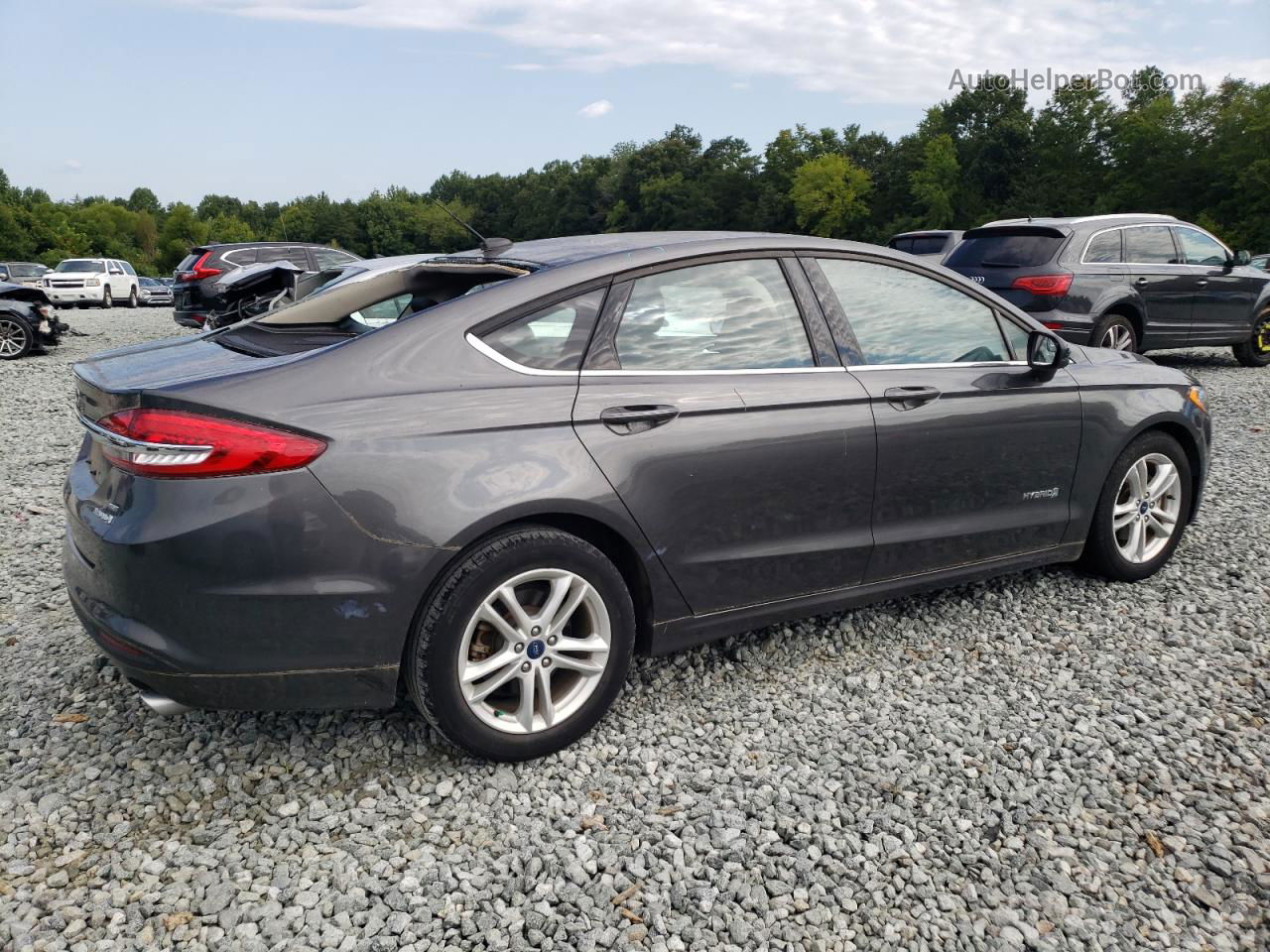 2018 Ford Fusion Se Hybrid Gray vin: 3FA6P0LU4JR216445