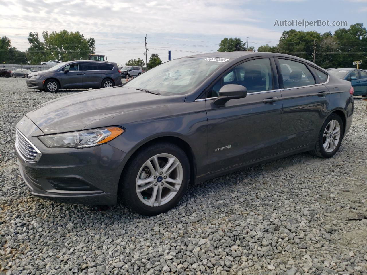 2018 Ford Fusion Se Hybrid Gray vin: 3FA6P0LU4JR216445