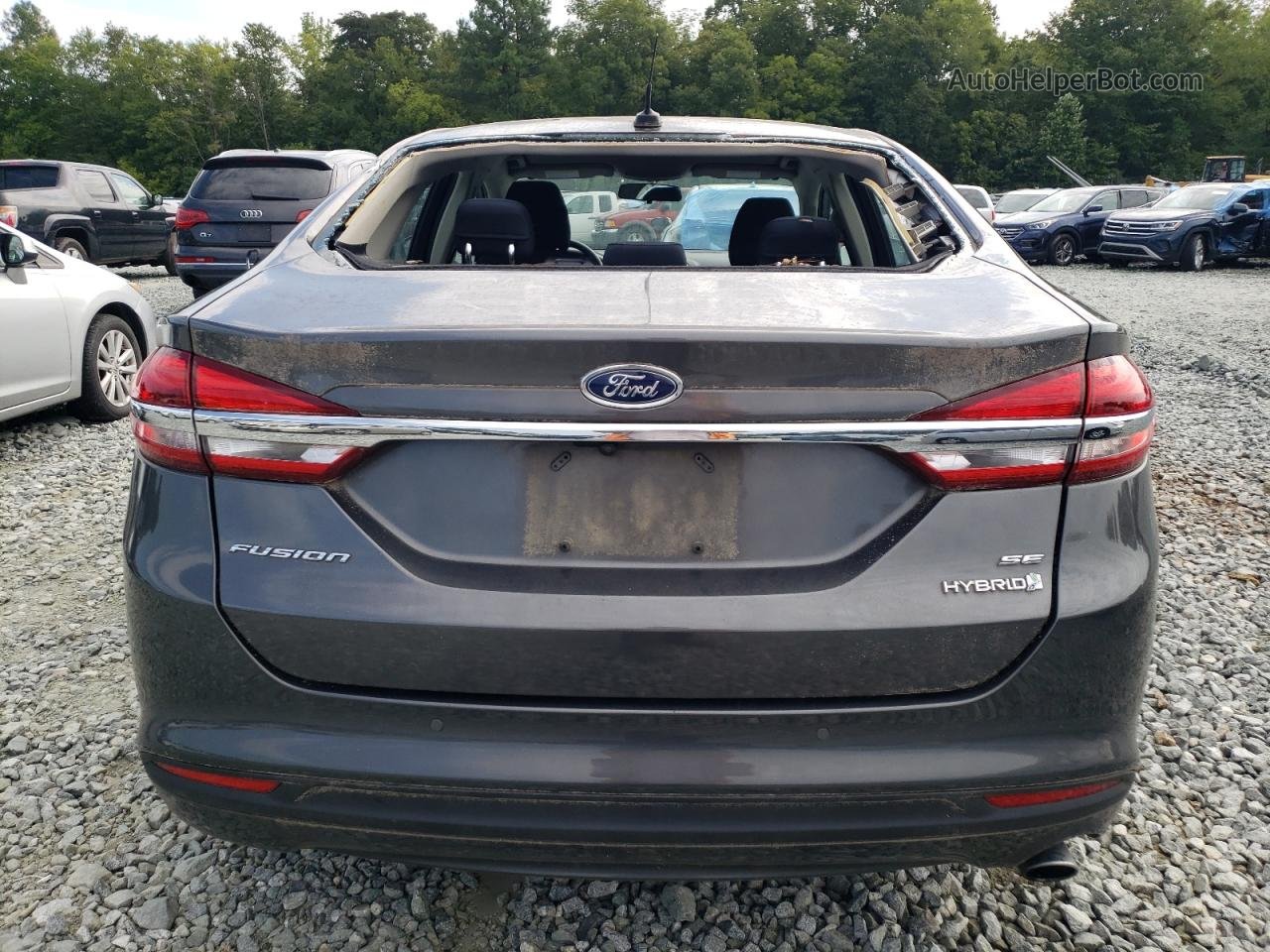 2018 Ford Fusion Se Hybrid Gray vin: 3FA6P0LU4JR216445