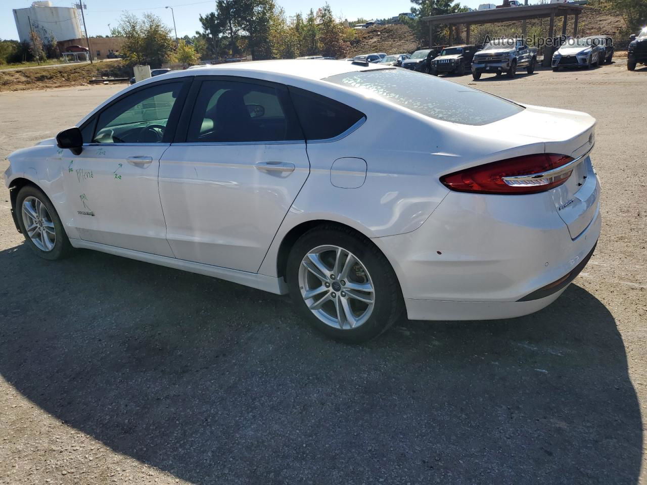 2018 Ford Fusion Se Hybrid White vin: 3FA6P0LU4JR256640