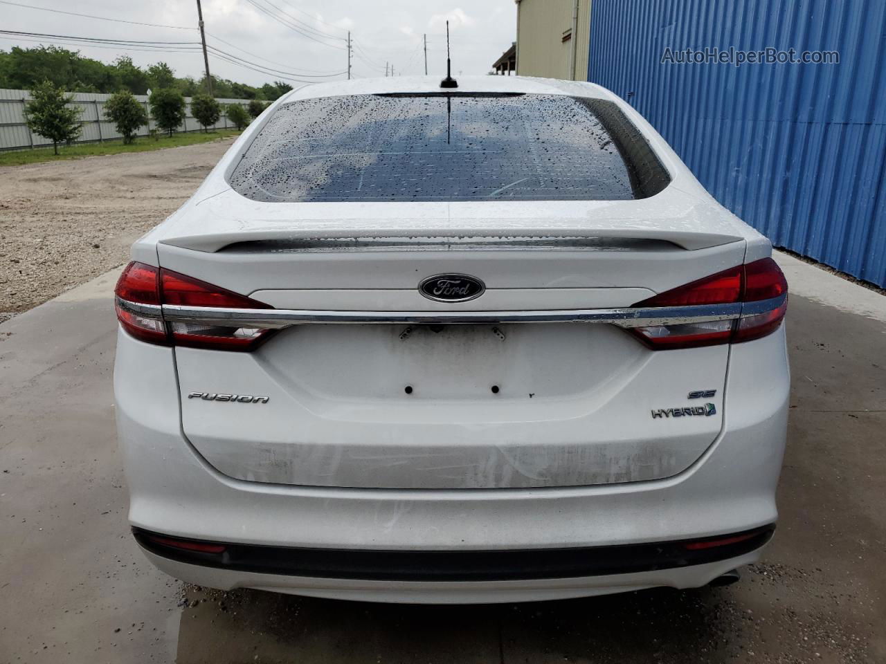 2018 Ford Fusion Se Hybrid White vin: 3FA6P0LU4JR269694