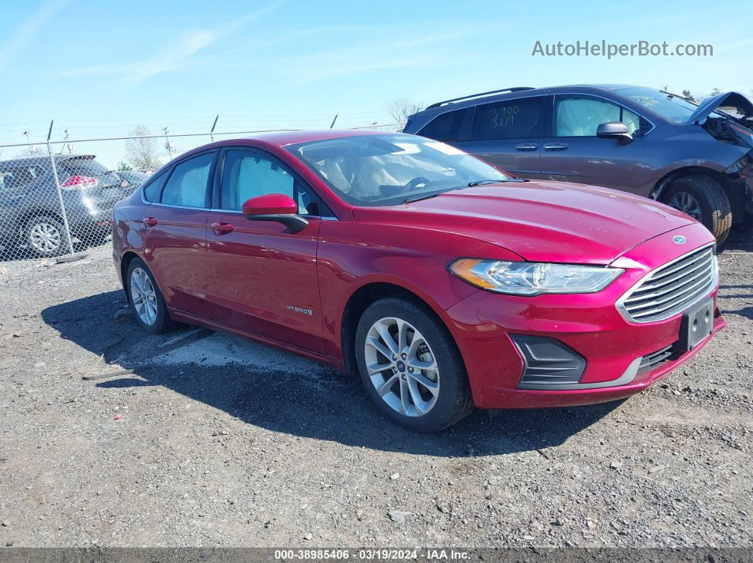 2019 Ford Fusion Hybrid Se Red vin: 3FA6P0LU4KR128819