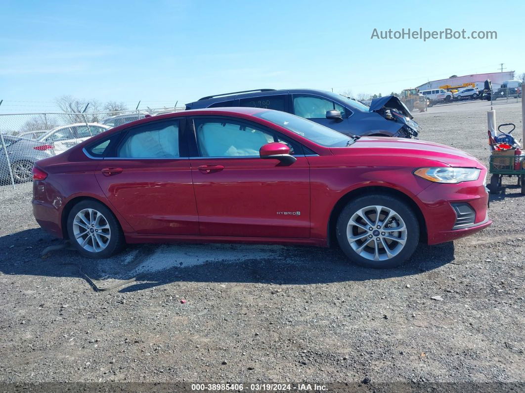 2019 Ford Fusion Hybrid Se Red vin: 3FA6P0LU4KR128819